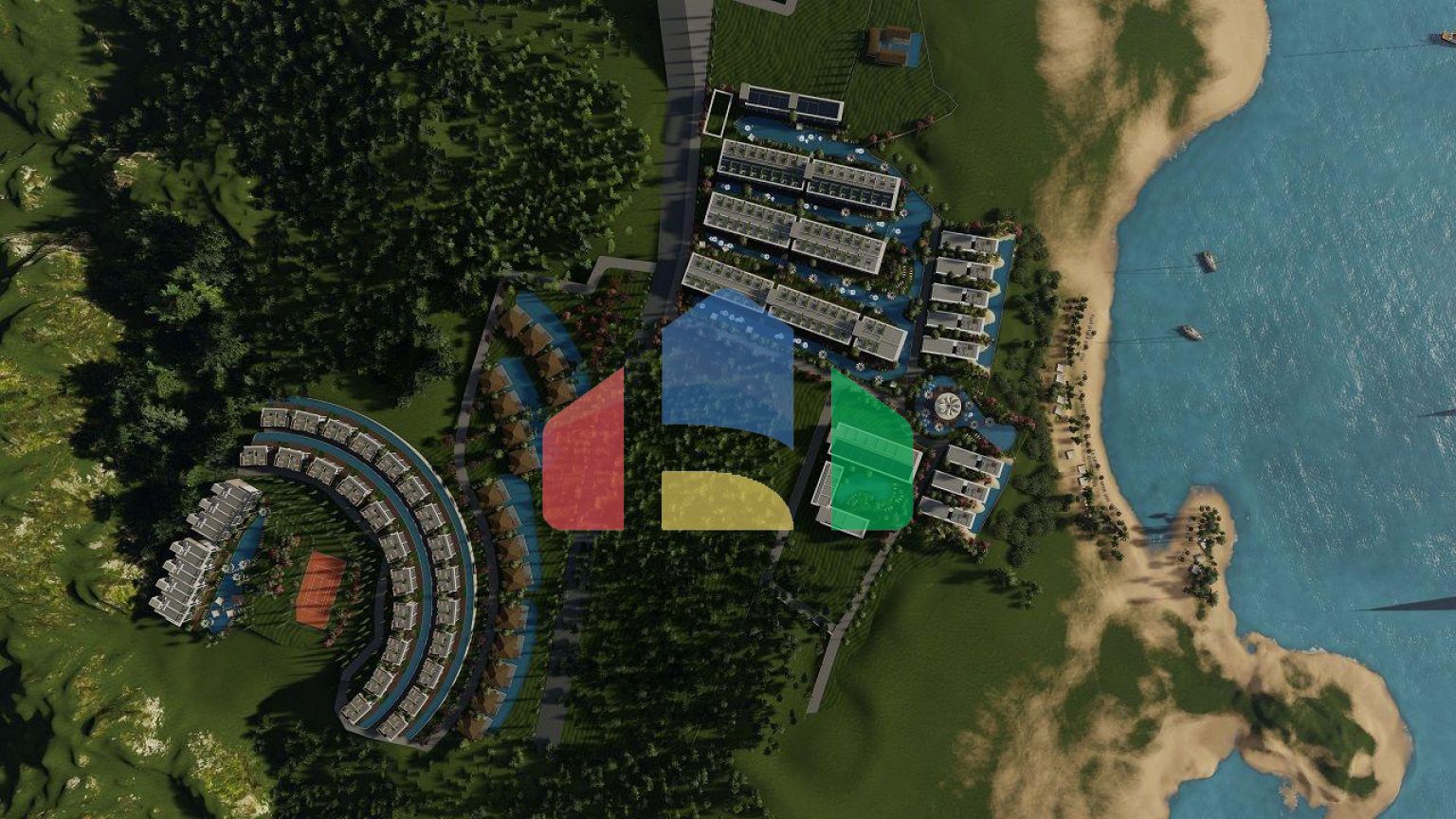 Двухкомнатная квартира с небольшим садом 35 м2 в новом и роскошном комплексе у моря