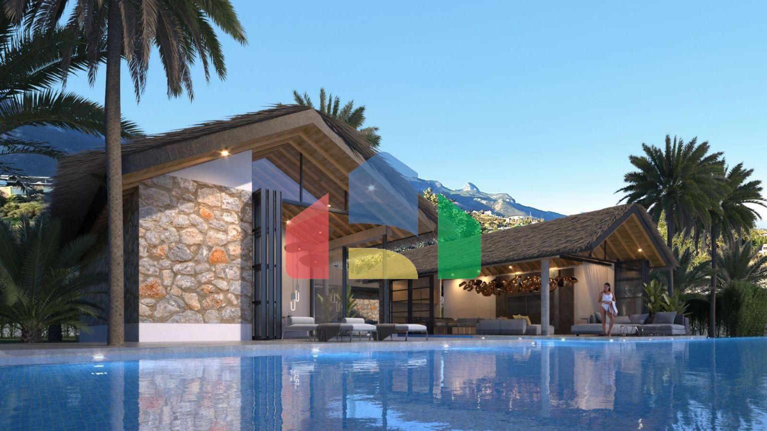 Двухкомнатная квартира с небольшим садом 35 м2 в новом и роскошном комплексе у моря