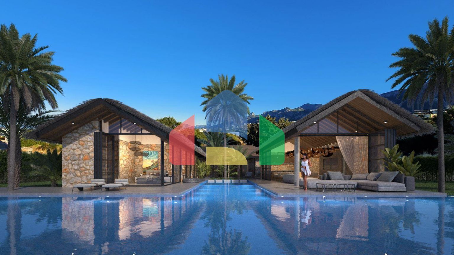 Двухкомнатная квартира с небольшим садом 35 м2 в новом и роскошном комплексе у моря