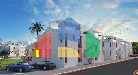 Three-room apartment 80m2 with a garden in a new luxury complex near the sea