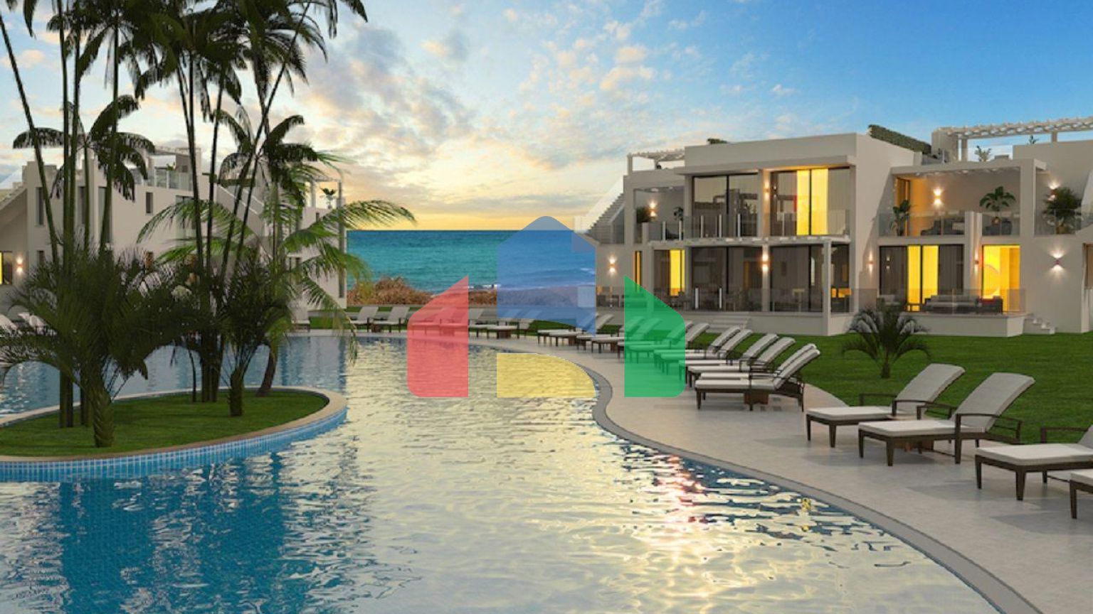 Трехкомнатная квартира 80 м2  с садом в новом роскошном комплексе рядом с морем