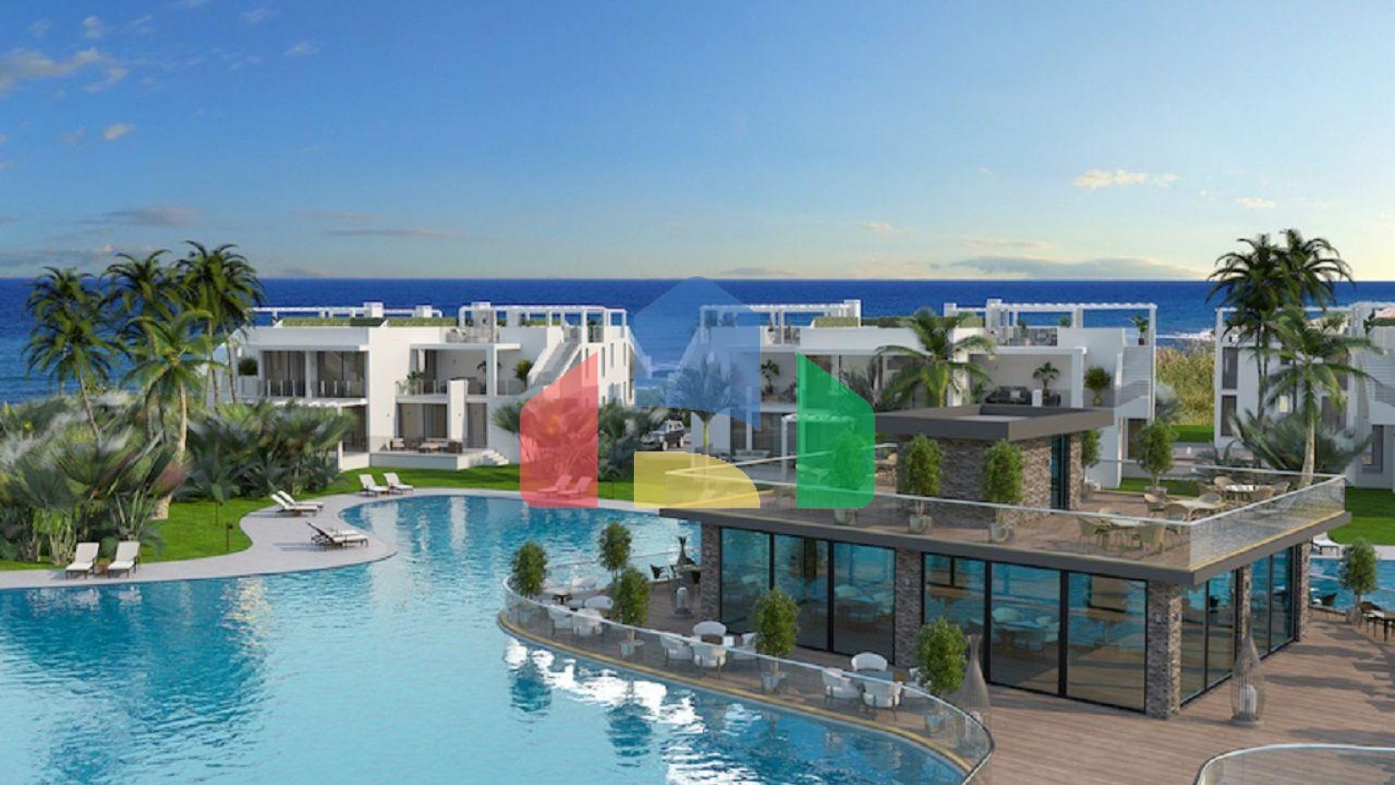 Трехкомнатная квартира 80 м2  с садом в новом роскошном комплексе рядом с морем