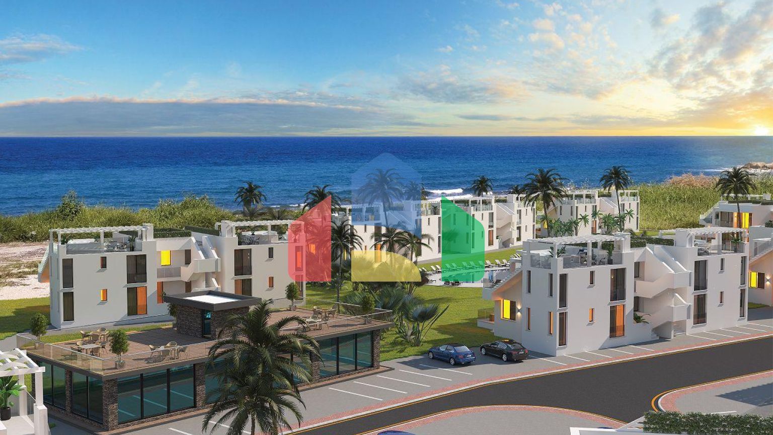 Трехкомнатная квартира 80 м2  с садом в новом роскошном комплексе рядом с морем