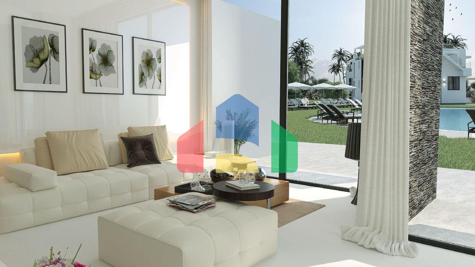 Трехкомнатная квартира 80 м2  с садом в новом роскошном комплексе рядом с морем