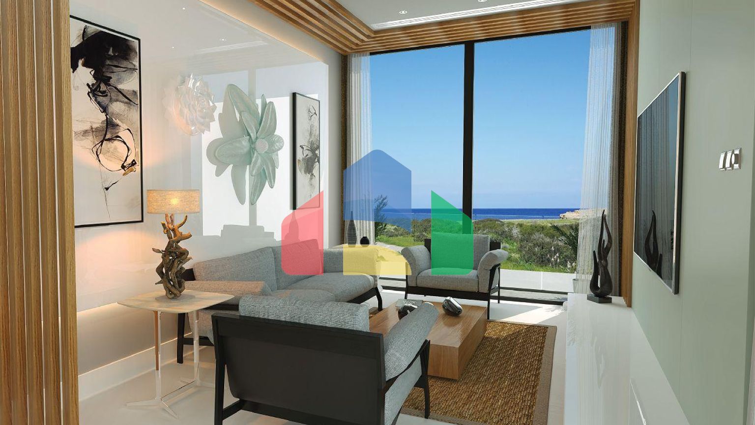 Трехкомнатная квартира 80 м2  с садом в новом роскошном комплексе рядом с морем