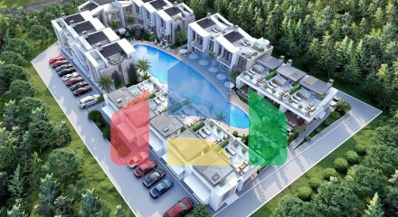 Трехкомнатная квартира 67 м2 в 300 метрах от моря в красивом комплексе в Лапте
