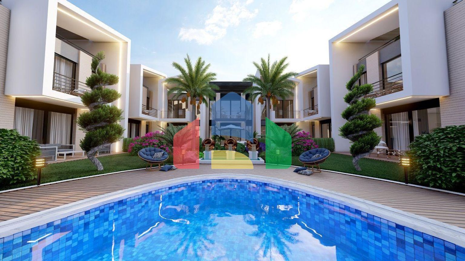 Трехкомнатная квартира 67 м2 в 300 метрах от моря в красивом комплексе в Лапте