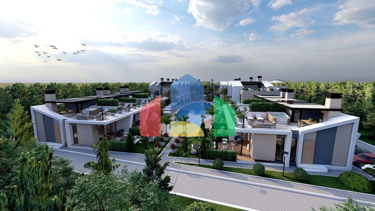 Трехкомнатная квартира 67 м2 в 300 метрах от моря в красивом комплексе в Лапте