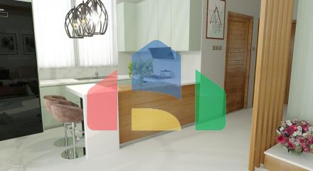 Three-room apartment of 89 m2 with a front garden in a new and luxurious complex in Esentepe