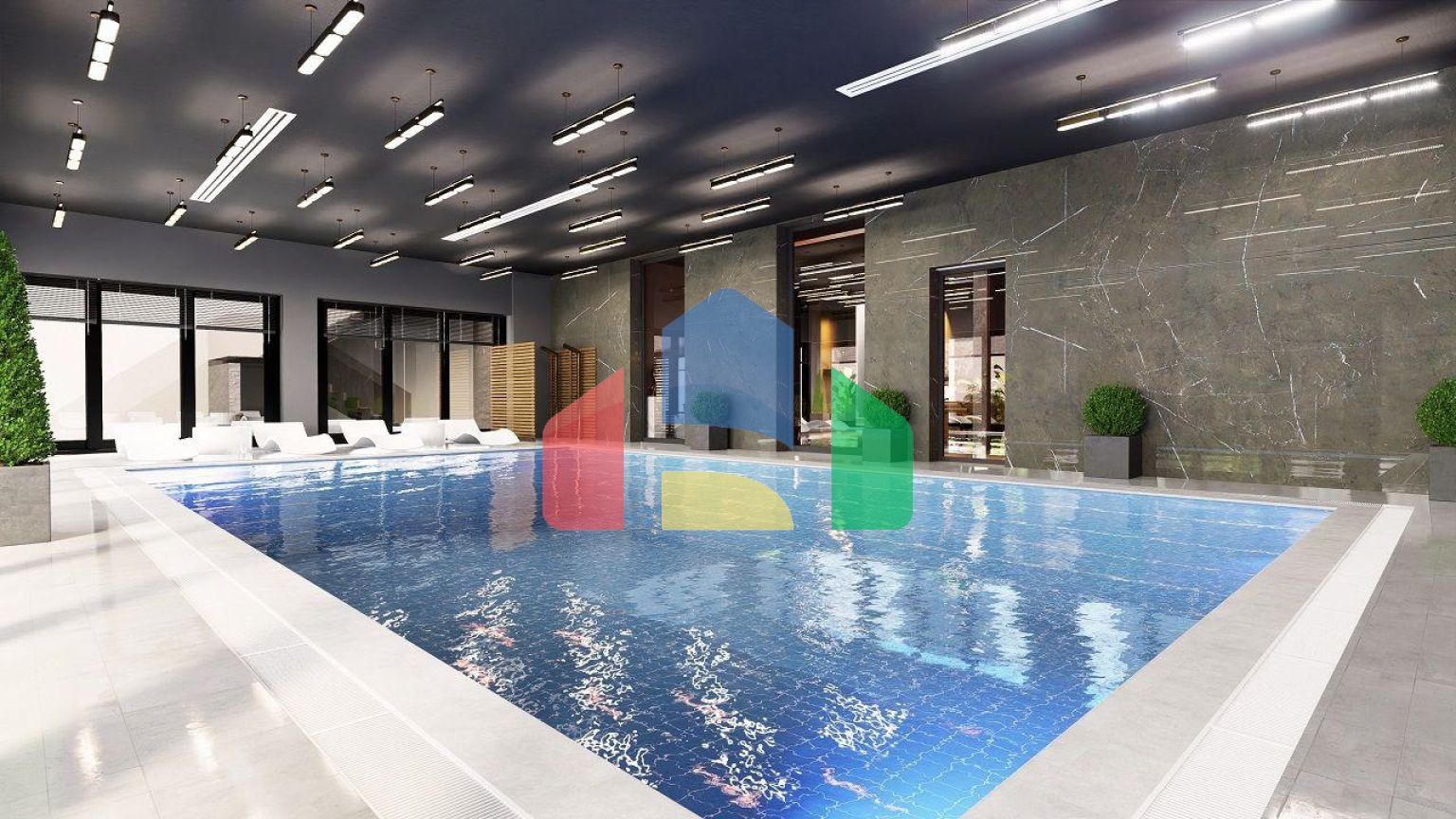 Трехкомнатная квартира 89 м2 с палисадником  в новом и  роскошном комплексе в Эсентепе