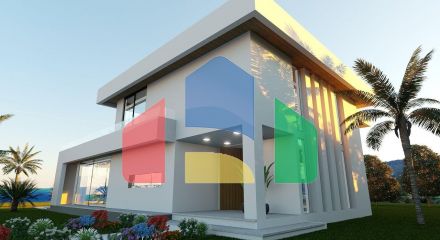 Вилла 4+1( 382  м2) с бассейном на берегу моря в Эсентепе