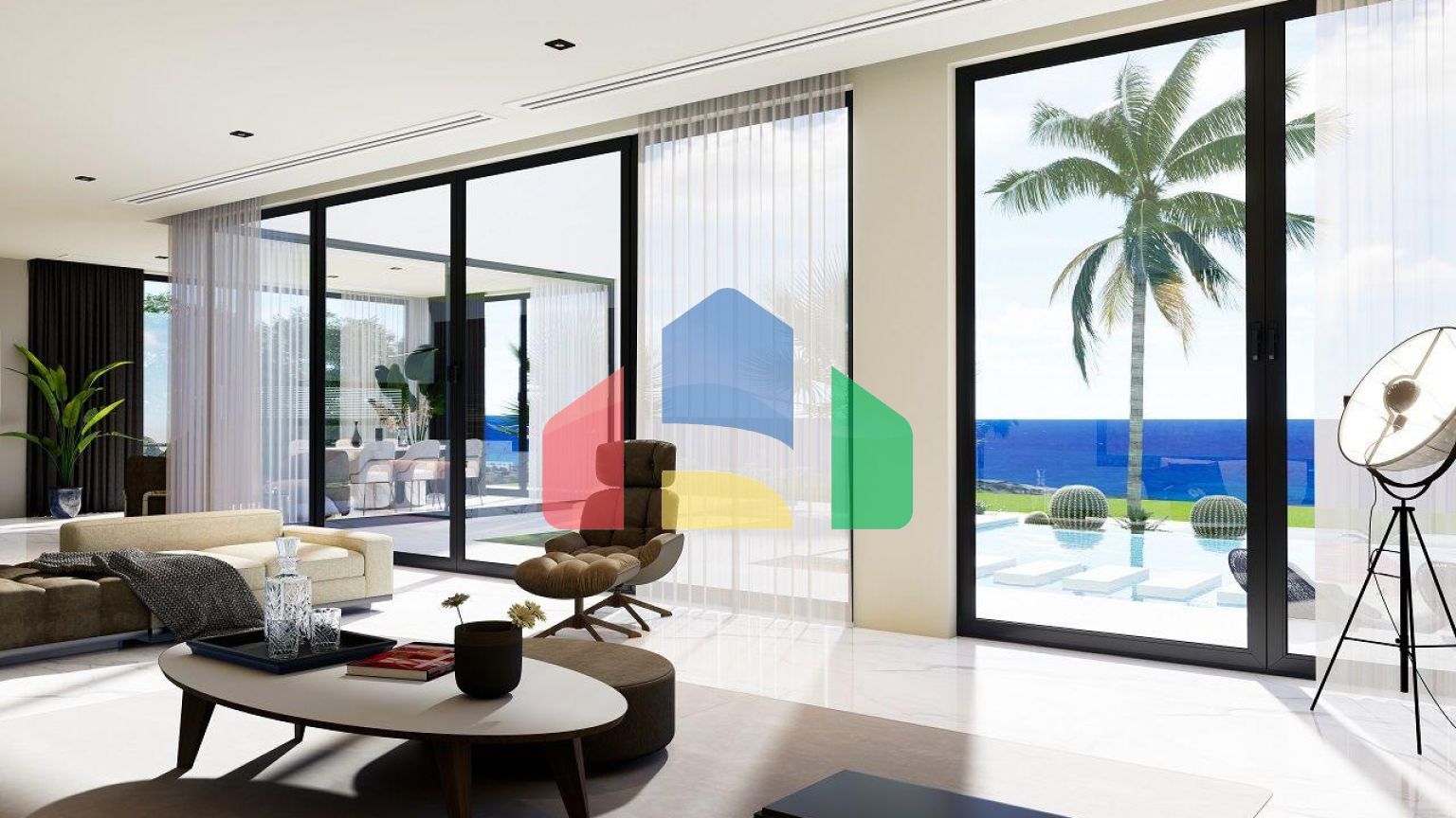 Вилла 4+1( 382  м2) с бассейном на берегу моря в Эсентепе