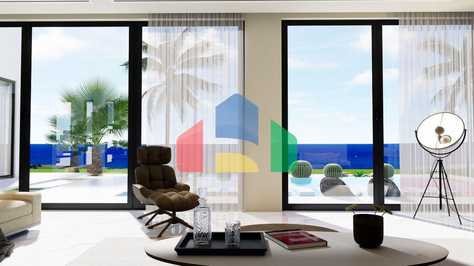 Вилла 4+1( 382  м2) с бассейном на берегу моря в Эсентепе