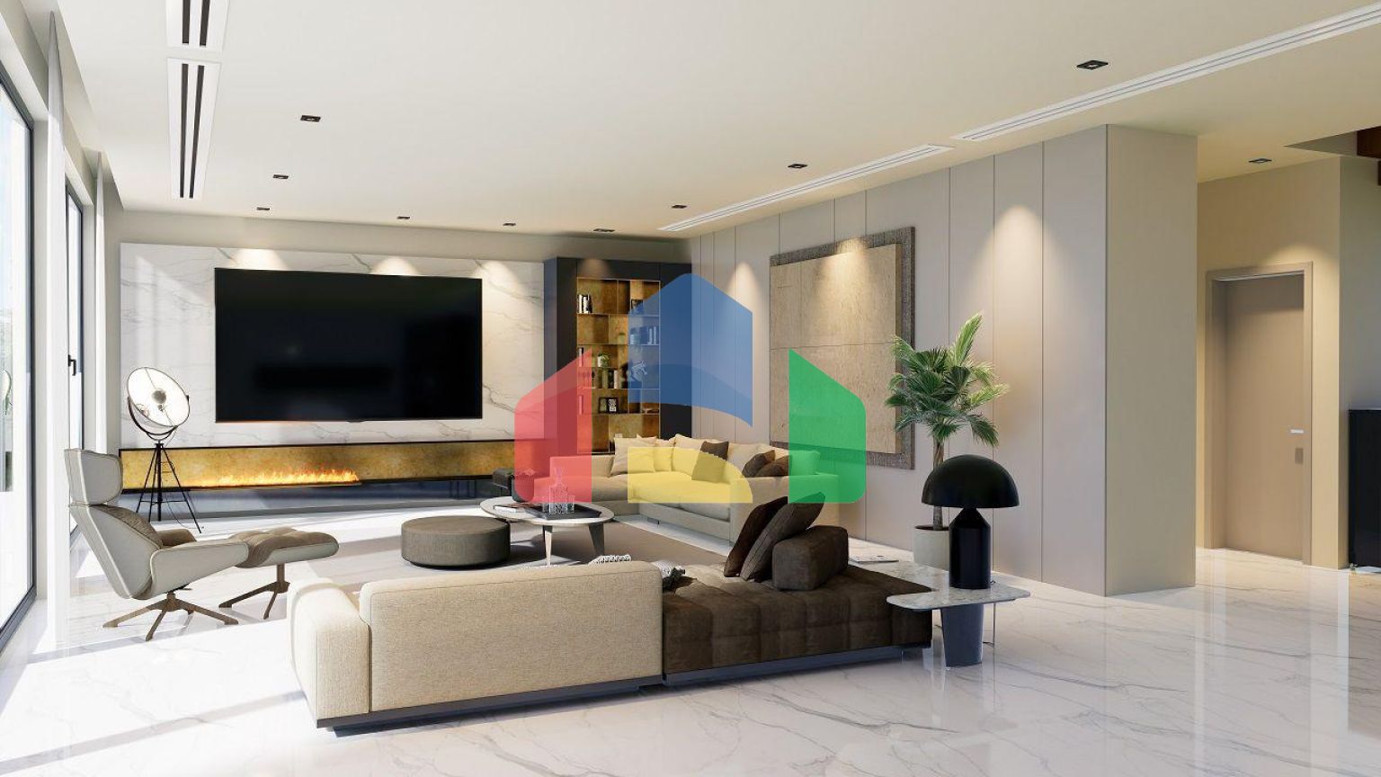 Вилла 4+1( 382  м2) с бассейном на берегу моря в Эсентепе