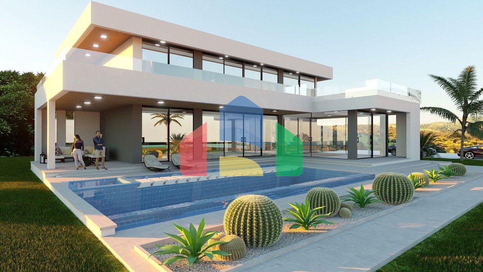 Вилла 4+1( 382  м2) с бассейном на берегу моря в Эсентепе