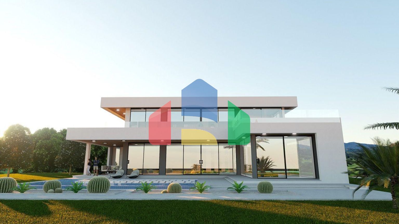 Вилла 4+1( 382  м2) с бассейном на берегу моря в Эсентепе