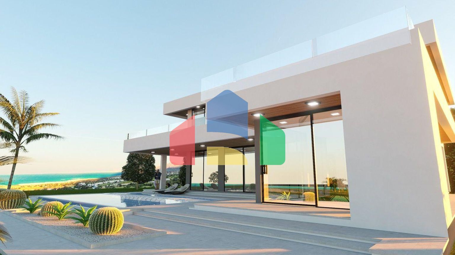 Вилла 4+1( 382  м2) с бассейном на берегу моря в Эсентепе