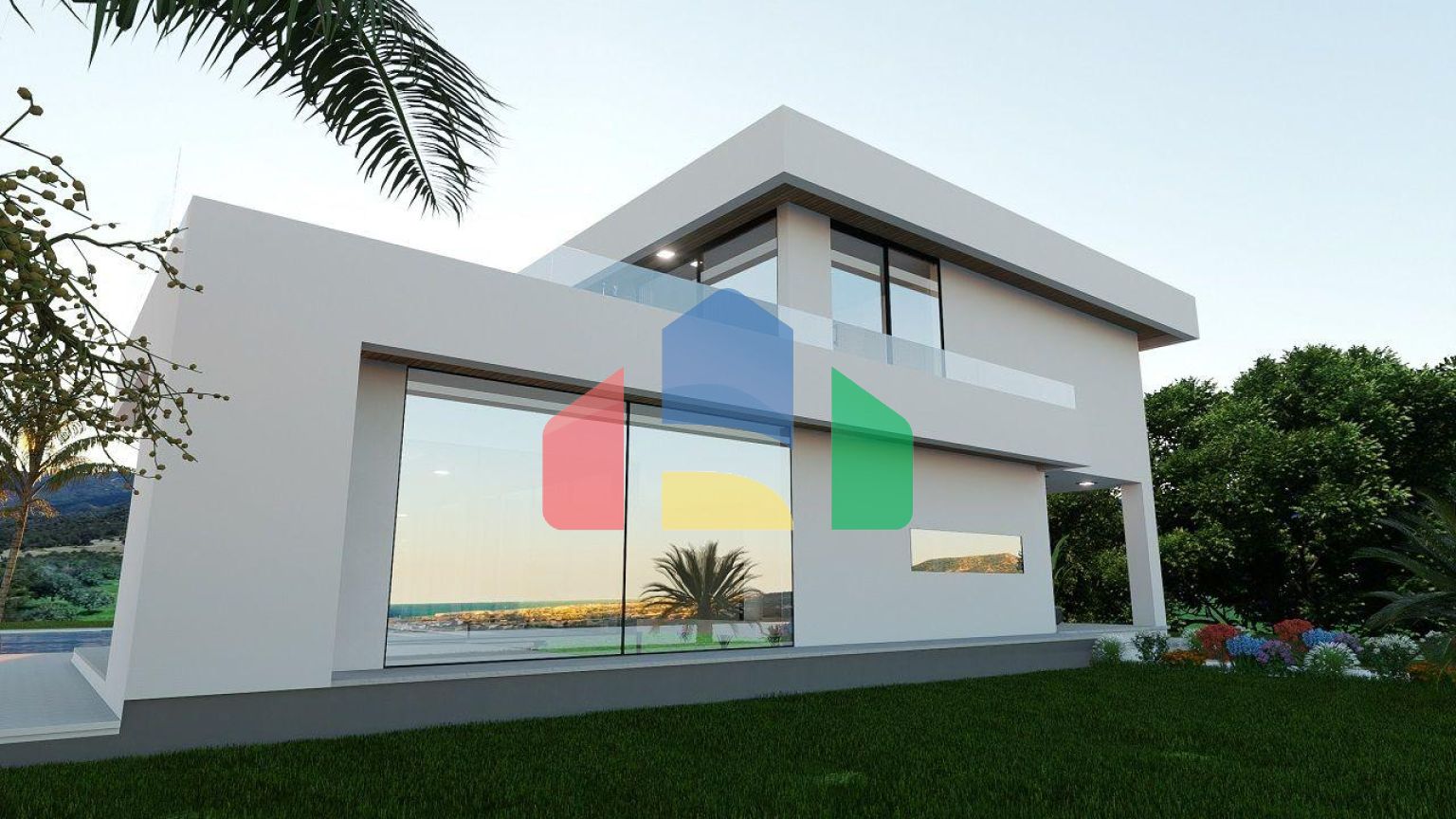 Вилла 4+1( 382  м2) с бассейном на берегу моря в Эсентепе