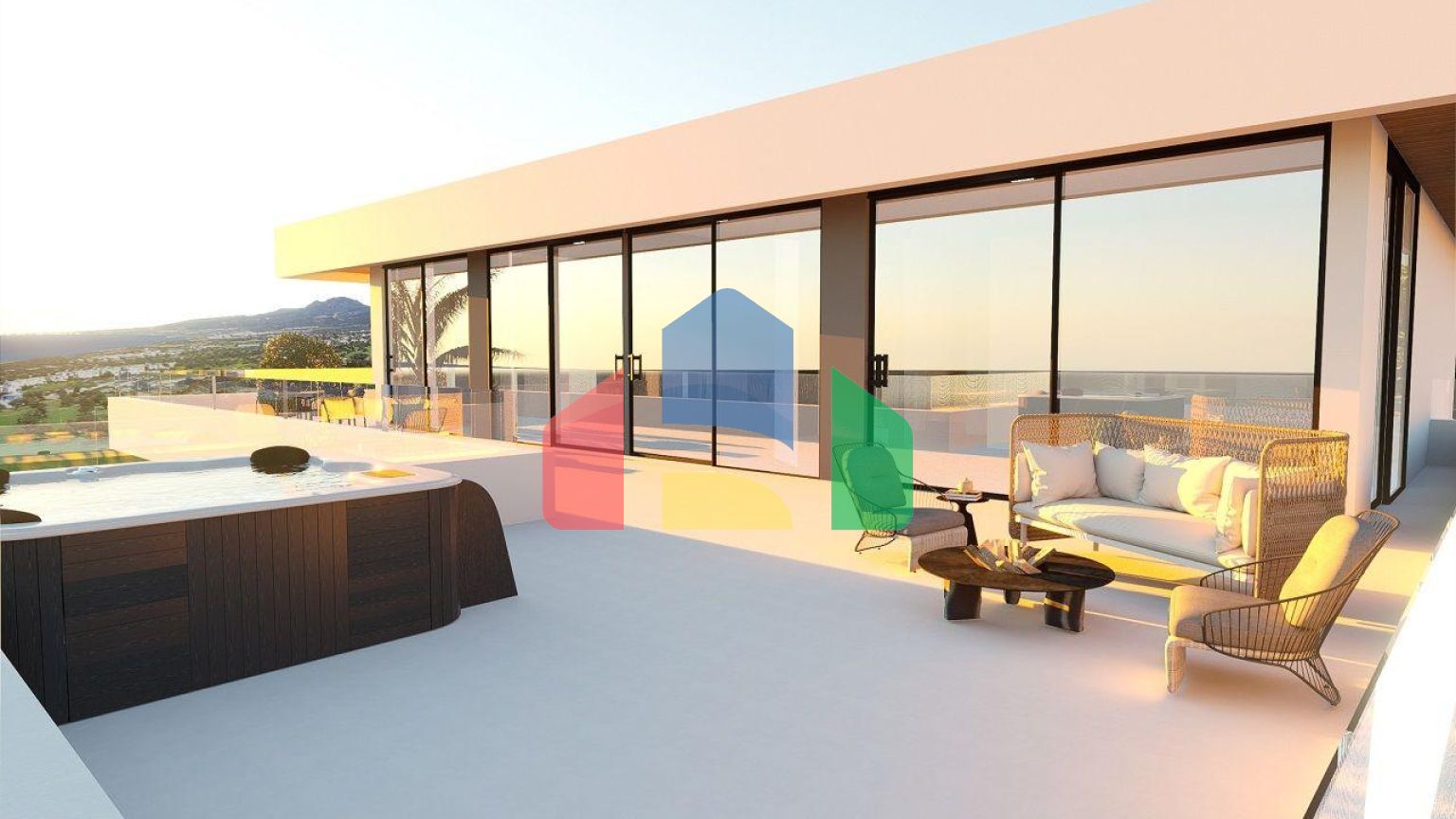 Вилла 4+1( 382  м2) с бассейном на берегу моря в Эсентепе