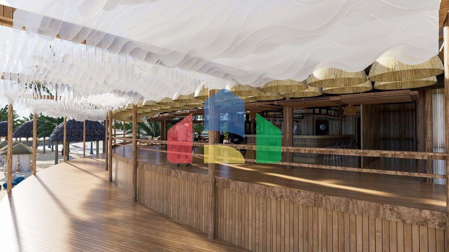 Вилла 4+1( 382  м2) с бассейном на берегу моря в Эсентепе