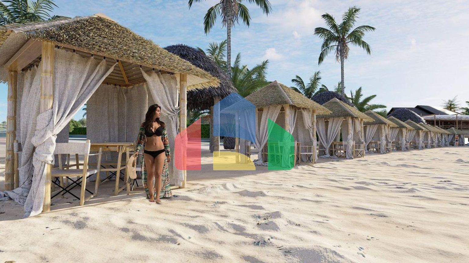 Вилла 4+1( 382  м2) с бассейном на берегу моря в Эсентепе