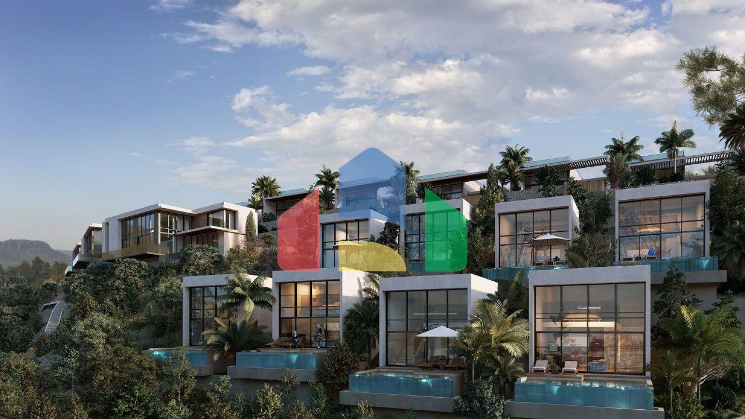 Студия 45 м2 с палисадником в новом и современном комплексе в Эсентепе