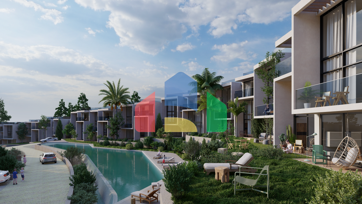 Студия 45 м2 с палисадником в новом и современном комплексе в Эсентепе