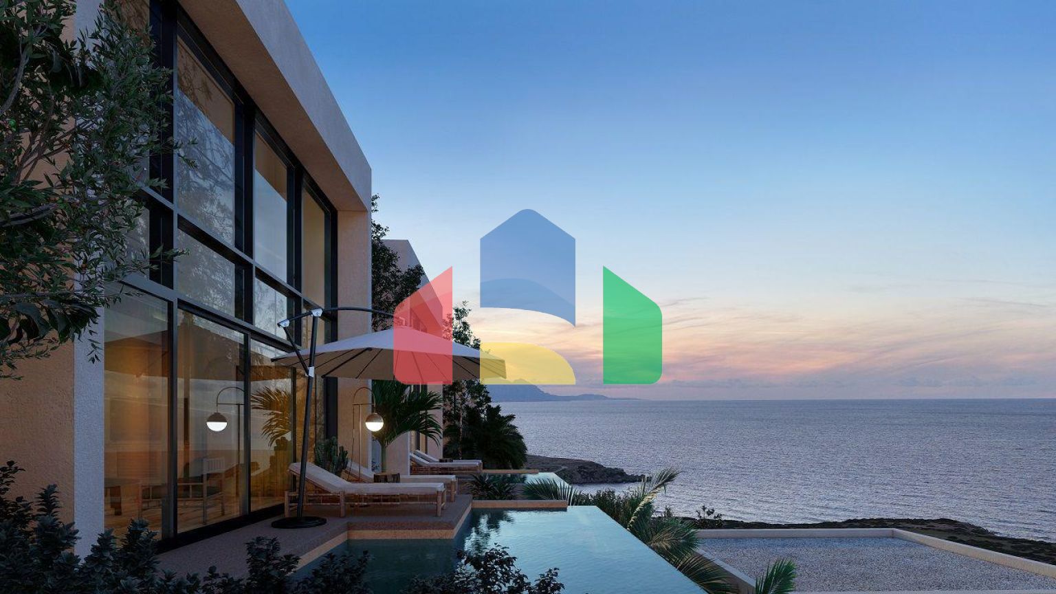 Студия 45 м2 с палисадником в новом и современном комплексе в Эсентепе