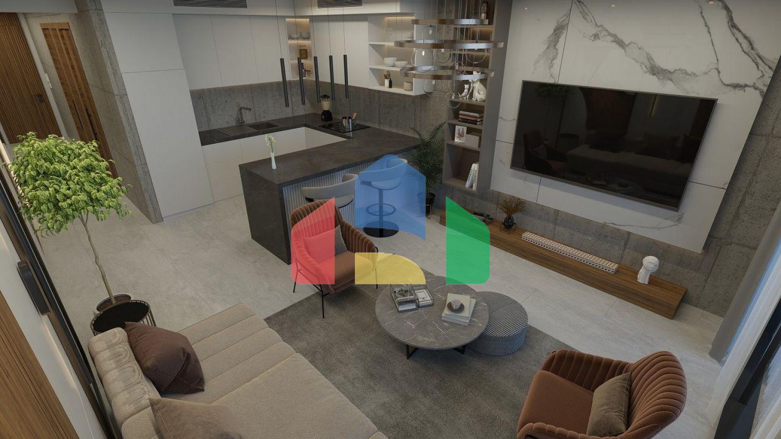 Квартира 1+1 Loft 100 м2 с  в новом и современном комплексе в Эсентепе