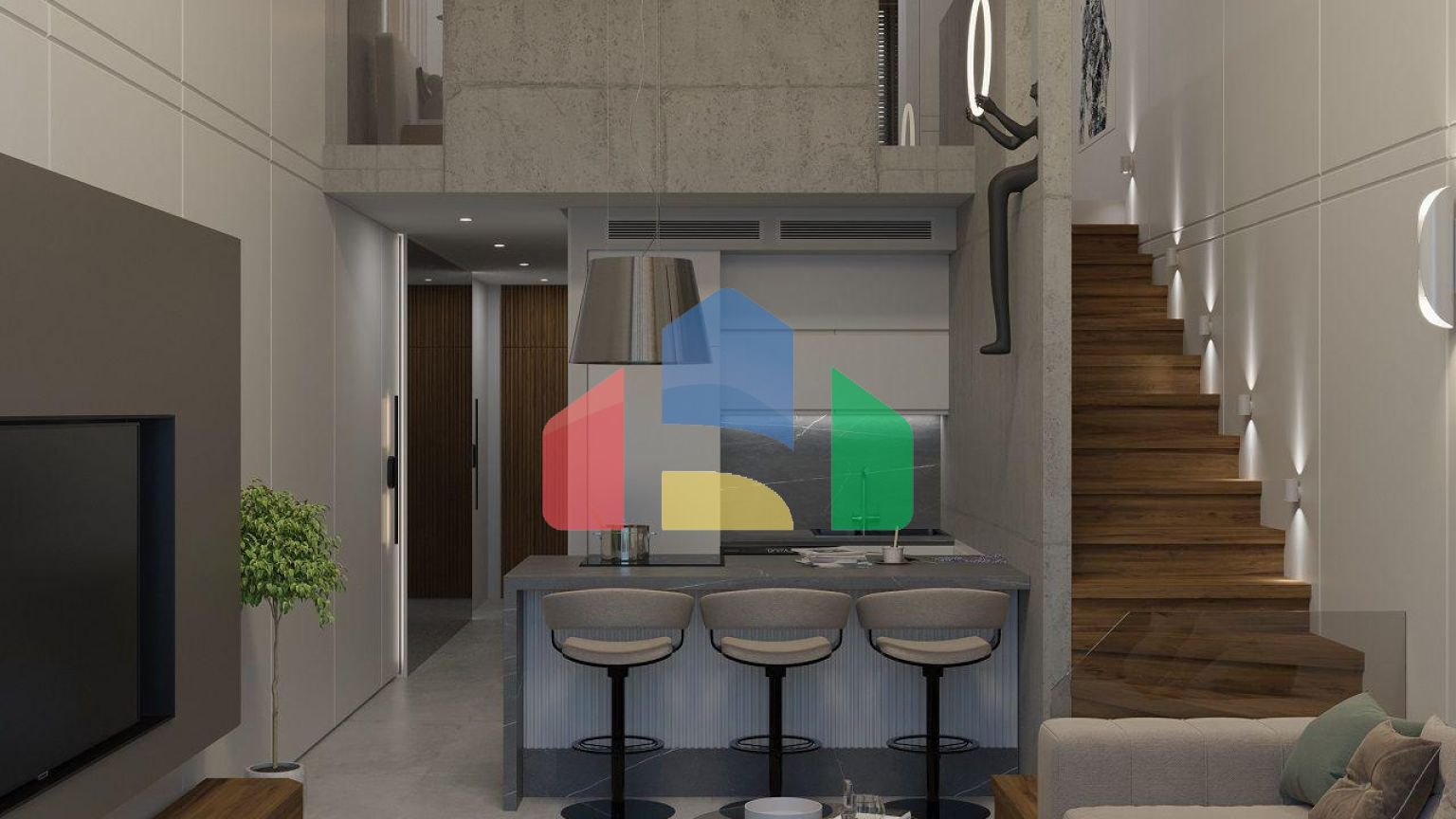 Квартира 2+1 loft - Penthouse 142 м2 c большой террасой на крыше 53 м2 в Эсентепе