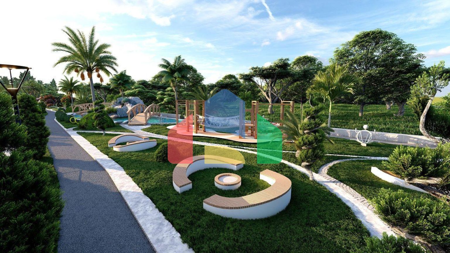 Квартира 2+1 (74 м2) с террасой на крыше в уютном комплексе в Алсанджаке