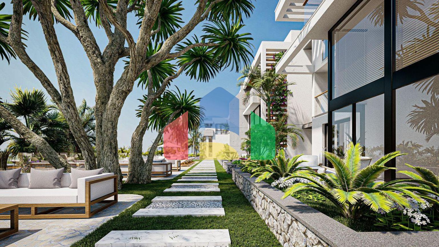 Квартира 1+1 (87 м2 ) в красивом комплексе на берегу моря