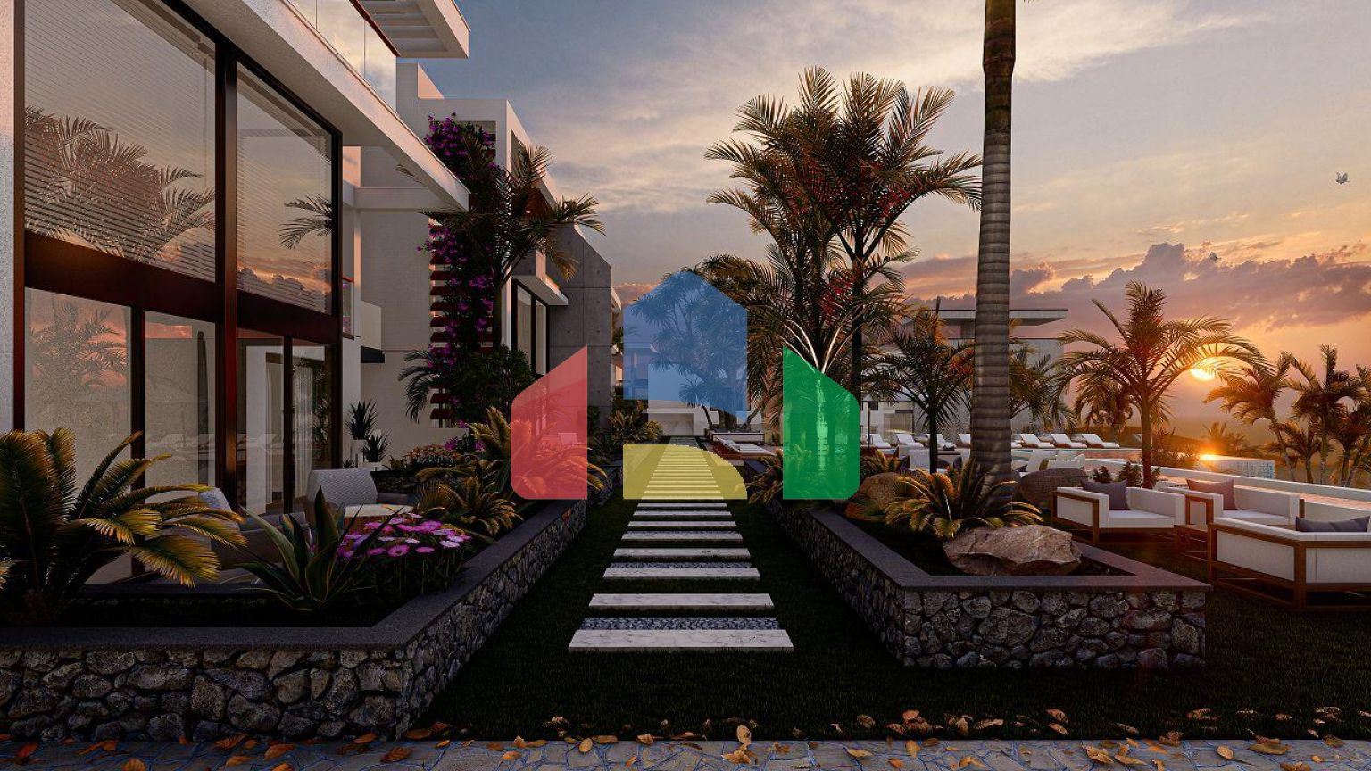 Квартира 1+1 (87 м2 ) в красивом комплексе на берегу моря