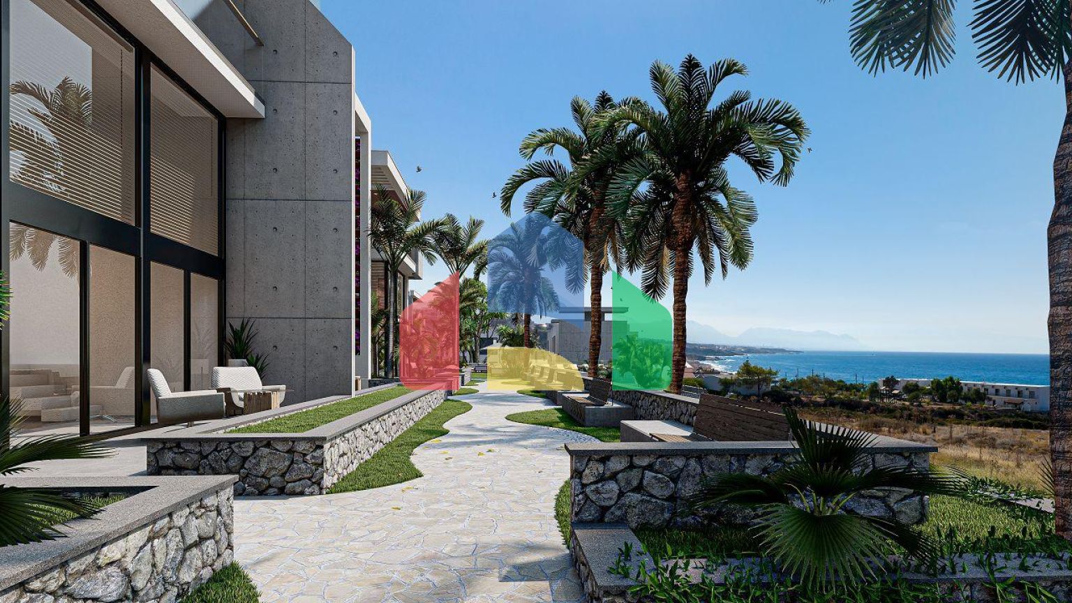 Квартира 1+1 (87 м2 ) в красивом комплексе на берегу моря