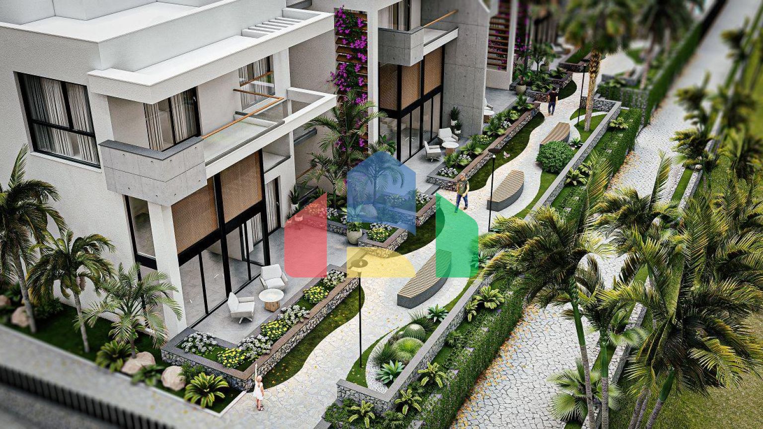 Квартира 1+1 (87 м2 ) в красивом комплексе на берегу моря