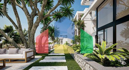 Apartment 2 + 1 Loft (138 m2) with a large terrace in a beautiful complex by the sea