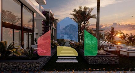 Apartment 2 + 1 Loft (138 m2) with a large terrace in a beautiful complex by the sea