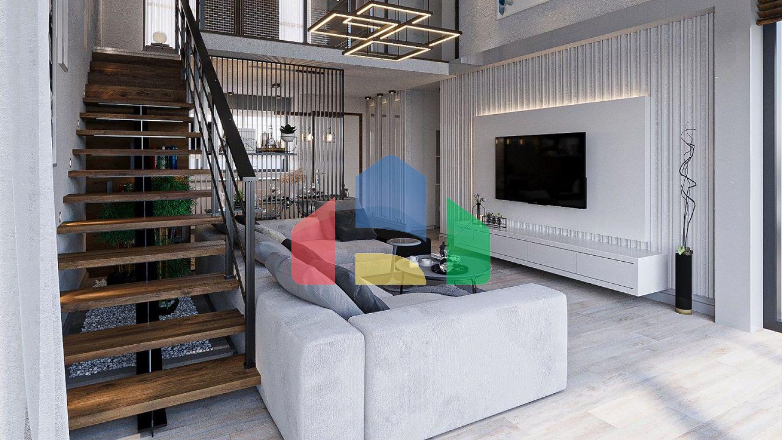 Квартира 2+1 Loft (138 м2 ) с большой террасой в красивом комплексе на берегу моря