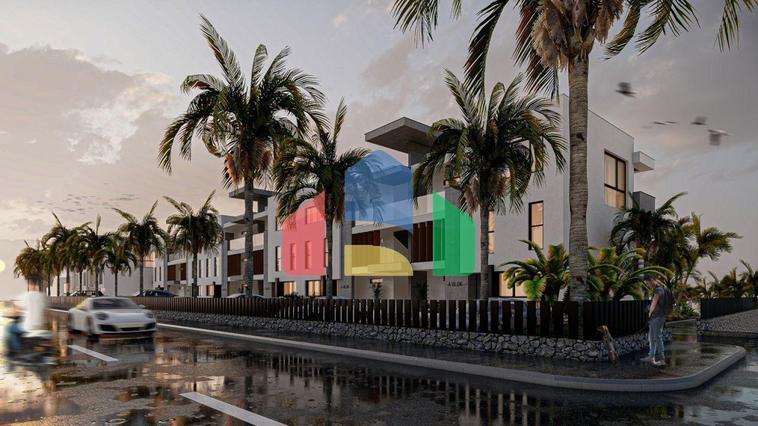 Квартира 2+1 Loft (138 м2 ) с большой террасой в красивом комплексе на берегу моря