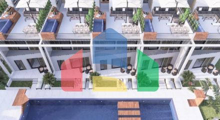 Townhouse 2 + 1 (150 m2) with roof terrace in Karsiyaka