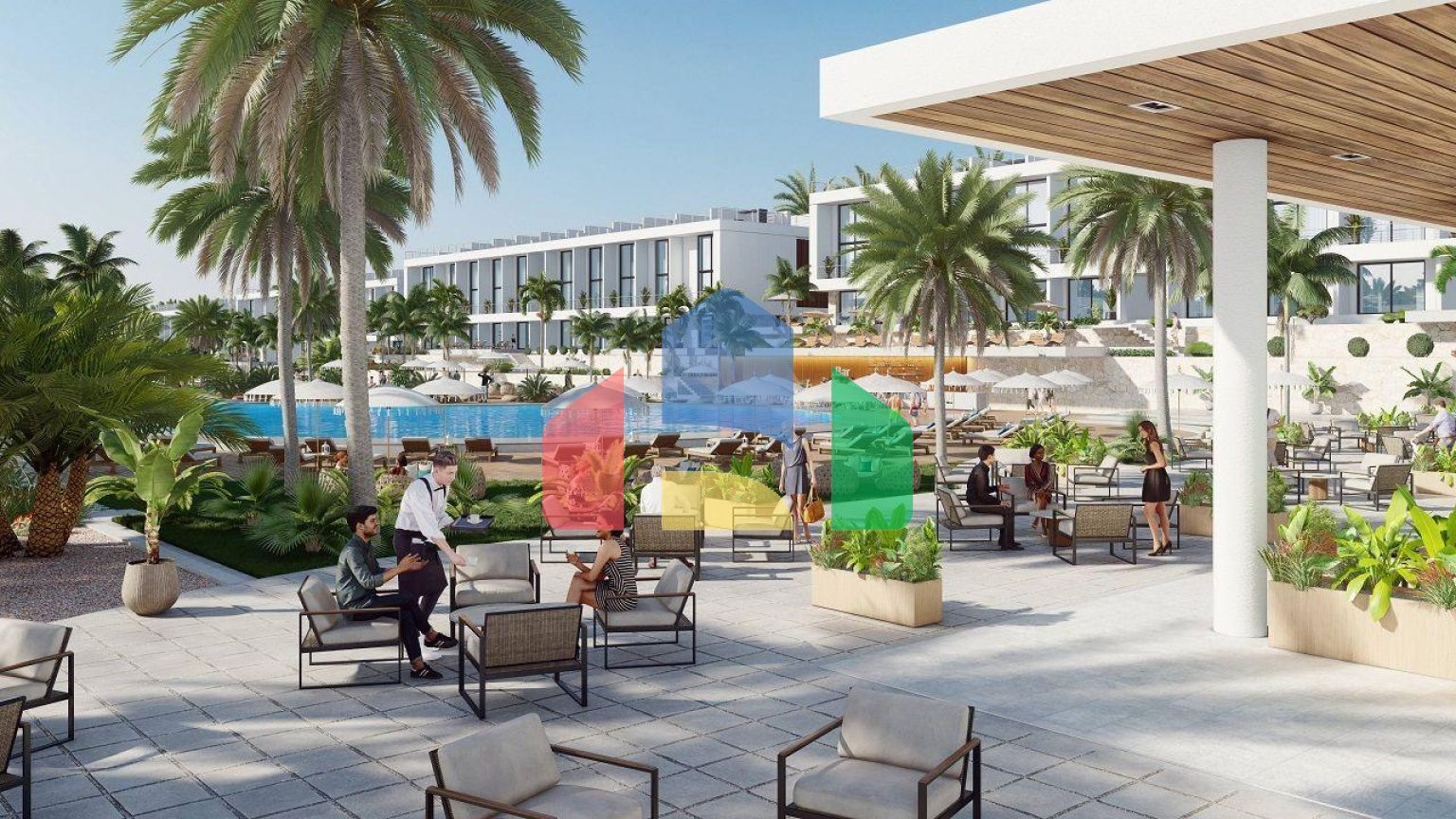 Студия 38 м2 с собственным садом в  красивом комплексе в Эсентепе