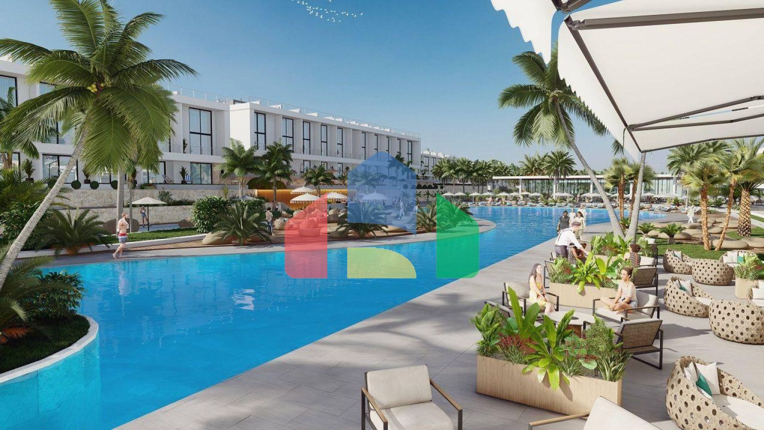 Четырехкомнатная квартира Loft 151 м2 с балконом 24 м2 в красивом комплексе в Эсентепе