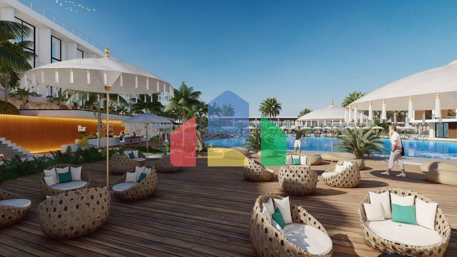 Четырехкомнатная квартира Loft 151 м2 с балконом 24 м2 в красивом комплексе в Эсентепе