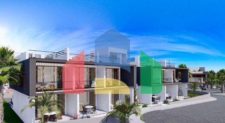 Studio 60 m2 with a private garden of 10 m2 in a new complex with sea and mountain views