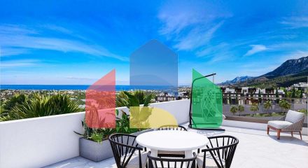 Studio 60 m2 with a private garden of 10 m2 in a new complex with sea and mountain views