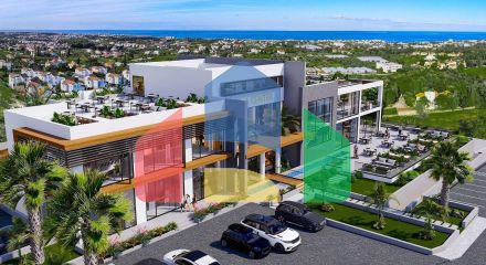 Studio 60 m2 with a private garden of 10 m2 in a new complex with sea and mountain views