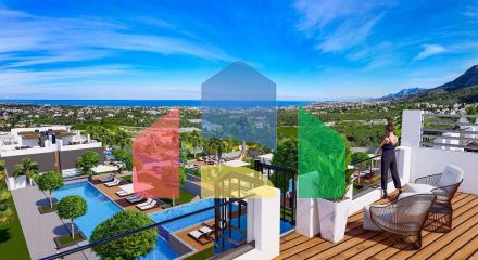 Квартира 1+1(70 м2) с собственным садом 9 м2 в новом комплексе с видом на море и горы Квартира 1+1(70 м2) с собственным садом 9 м2 в новом комплексе с видом на море и горы