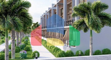 Студия Penthouse 78 м2 в красивом комплексе в 500 метрах от моря