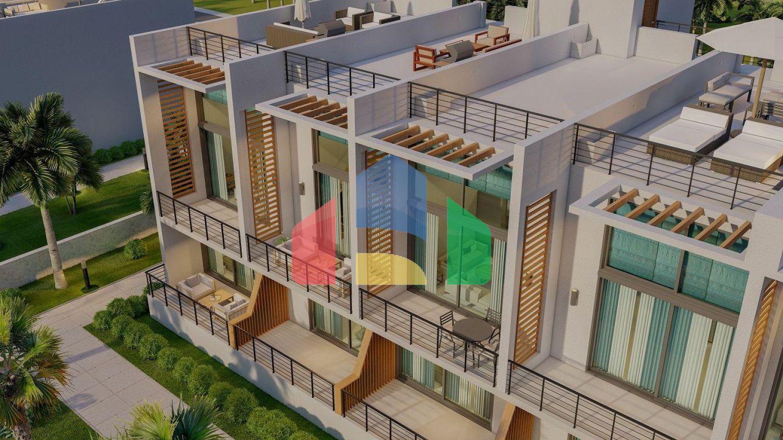 Двухкомнатная квартира 60 м2 в красивом комплексе в 500 метрах от моря