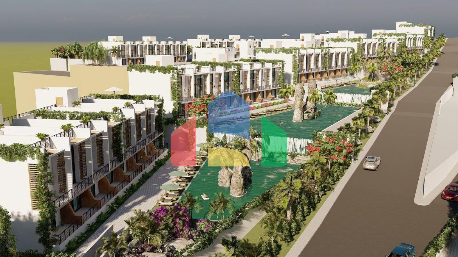 Двухкомнатная квартира 60 м2 в красивом комплексе в 500 метрах от моря